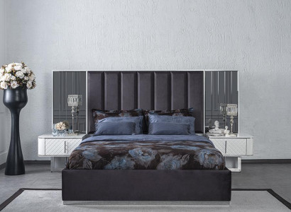 Double Bed Modern 2x Bedside tables Bedroom Set Luxury Design Furniture